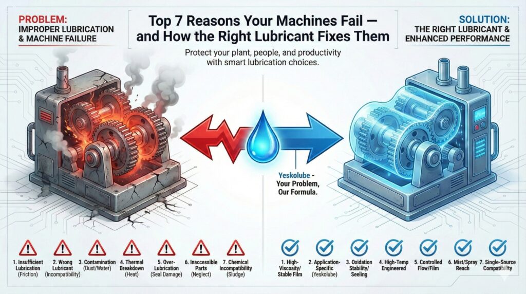 Top 7 Reasons Your Machines Fail — and How the Right Lubricant Fixes Them